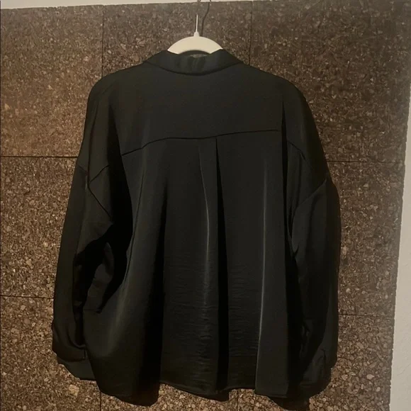 Zara Black Button Down Shirt with Long Sleeves - Picture 6 of 7